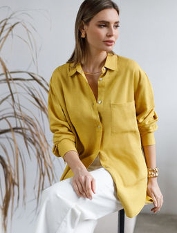 Блузка изо льна с вискозой