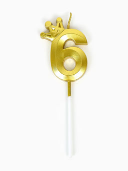 Цена за 3 шт. Свеча для торта «Корона» цифра 6