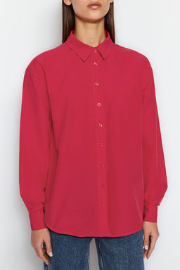 Nar Cicegi Loose Fit Dokuma Gomlek TWOAW20GO0107