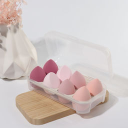 Спонжи для макияжа, набор - 8 шт., увеличиваются при намокании, розовые