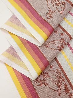 Холст полотенечный жаккард Датский гусь цв.коричневый, ш.0.5м, лен-30%, хл-70%, 210гр/м.кв - Купава фото 3