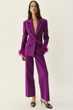 BLAZER HOMBRERAS PU?O PLUMAS / P?rpura