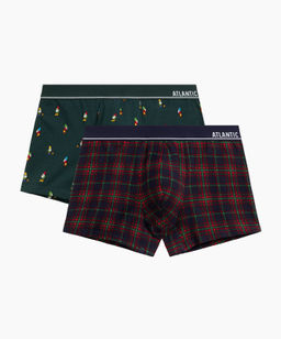 ATLANTIC 2GMH-031 Трусы шорты Check - набор 2 шт. темно-зеленый + темно-синий фото 7