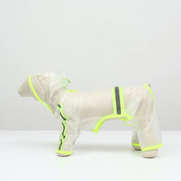 Дождевик-комбинезон для собак, р-р XS (ДС 20, ОГ 32 см, вес 1-3 кг), прозрачный-жёлтый - Simaland фото 5