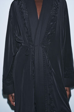 ZW COLLECTION LIMITED EDITION EMBROIDERED SASH KIMONO - Zara фото 2