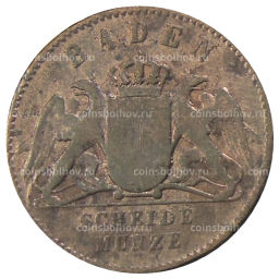 1 крейцер 1868 года Германские государства Баден