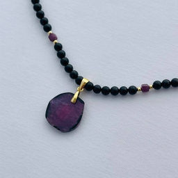 Колье из черного Турмалина и Рубина