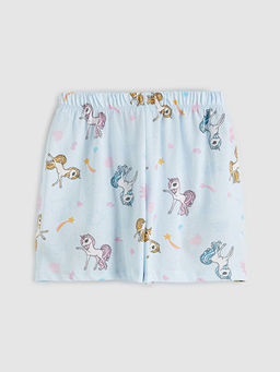 Bask?l? K?z ?ocuk ?ortlu Pijama Tak?m?