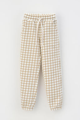 Crockid _ КР 400616/бежевая клетка на сахаре к429 брюки для дев фото 2