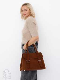 Сумка женская кожаная 1092M brown Polina&Eiterou