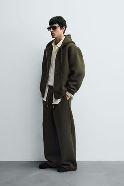 WIDE-LEG NEOPRENE EFFECT TROUSERS - Zara фото 4
