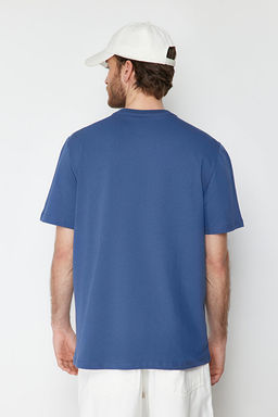 Indigo Regular/Normal Kesim Kurt Nak__l_ %100 Pamuklu T-Shirt TMNSS24TS00056 - Trendyolmilla фото 2