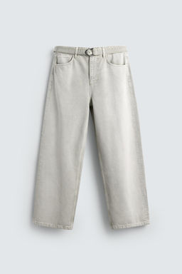 BELTED RELAXED FIT JEANS - Zara фото 7