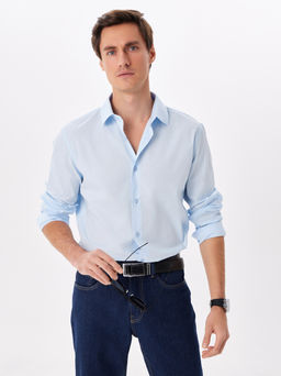 Сорочка мужская длинный рукав GREG 210/237/BL/ZN STRETCH