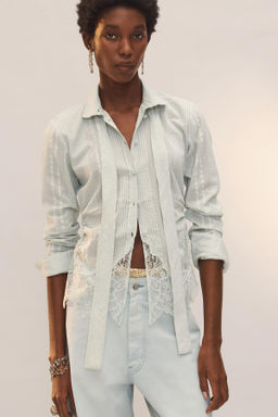 CAMISA ENCAJE LAZADAS LIMITED EDITION / Verde agua - Zara фото 3