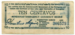 10 сентаво 1943 года Филиппины (Минданао, Администрация США)