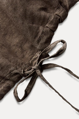 ZW COLLECTION 100% LINEN TOP WITH TIES - Zara фото 14