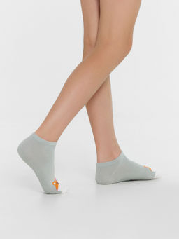 Цена за 5 пар! Носки детские светло-оливковые с рисунком в виде лисички - Mark formelle фото 3