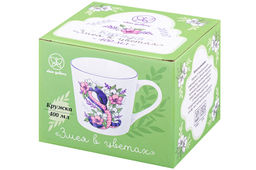 Кружка 400 мл 13*9,7*9 см Змея в цветах NEW BONE CHINA - Elan gallery фото 7