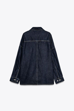 TRF OVERSIZE DENIM OVERSHIRT - Zara фото 7