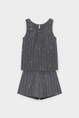 Е 20180/серый,полоски и сердечки пижама жен - Very neat фото 2