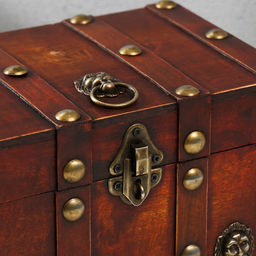 Шкатулка для украшений «Сундучок. Лев. С заклёпками», дерево, коричневая, 21.8×15.5×15 см