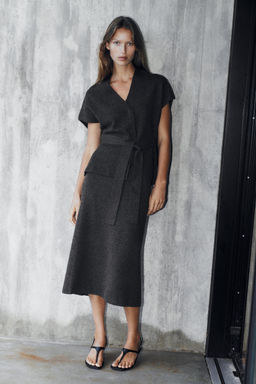 KNIT WAISTCOAT WITH BELT - Zara фото 8