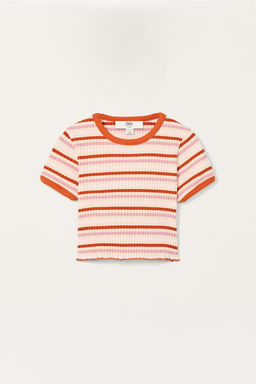 LIMITED EDITION STRIPED CROPPED T-SHIRT - Zara фото 6