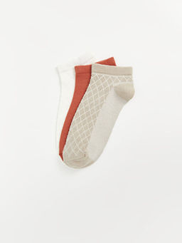 Kendinden Desenli Kad?n Patik ?orap 3l?