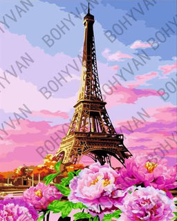 Алмазная мозаика на подрамнике 40х50 Эйфелева башня / YSG28770 /уп 30/полное заполнение