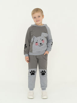 Костюм детский серыймеланж собака