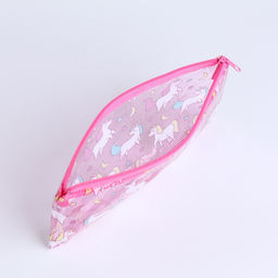 Косметичка-пенал на молнии, с рисунком Единороги, розовая - Simaland фото 3