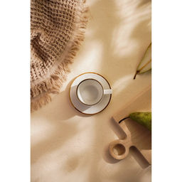 Чайная пара фарфоровая SL Home «Волна в камне», 2 предмета: чашка 200 мл, блюдце d=12,5 см, цвет белый