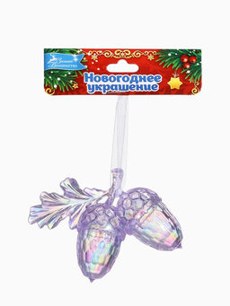 Цена за 2 шт. Ёлочная игрушка Зимнее волшебство. Жёлуди, 79 см, розовый перелив  фото 11