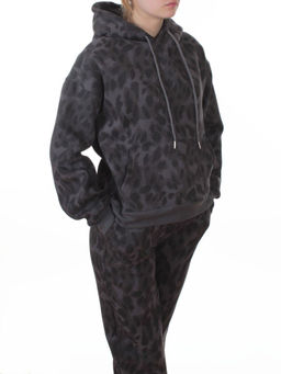 868-6 DK. GRAY/LEOPARD Костюм спортивный зимний женский (95% хлопок, 5% полиэстер)