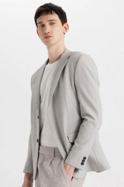 Modern Fit Dugmel? Astarl? Blazer Ceket