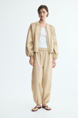 Pantal?n en mezcla de lino con detalle de encaje - H&m фото 2