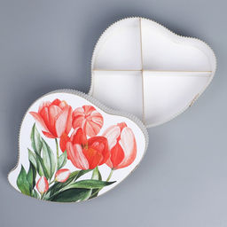 Коробка подарочная, кондитерская упаковка Тюльпаны, 20?15?5 см