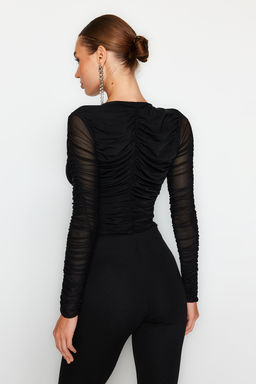 Trendyolmilla Siyah Agrafl? Orme Body TPRAW24BD00019 фото 6