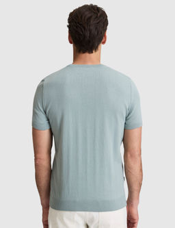 Koyu Mint Slim Fit %100 Pamuk Bisiklet Yaka Triko Ti__rt