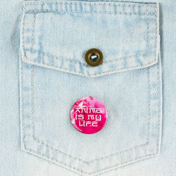 Цена за 10 шт. Значок металлический закатной Милые анимешки, d=2.5 см, МИКС