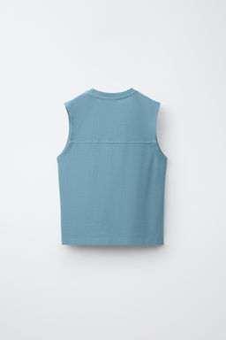 CAMISETA LISA MANGA SISA / Azul lavado - Zara фото 2
