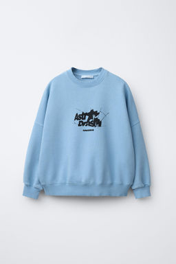 PRINTED SWEATSHIRT WITH SLOGAN