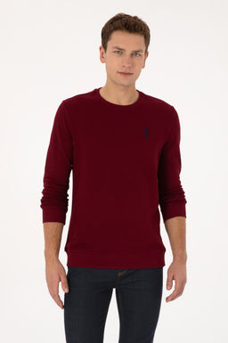 Erkek Regular Fit Bisiklet Yaka Bordo Sweatshirt - U.s. polo assn фото 3