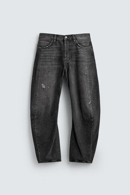JEANS BARREL FIT COSTURAS GIRADAS / Carb?n - Zara фото 9