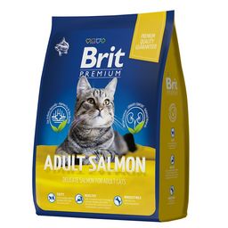 Брит Premium Cat Adult Salmon сухой корм премиум класса с лососем для взрослых кошек. 2 кг - Brit фото 2