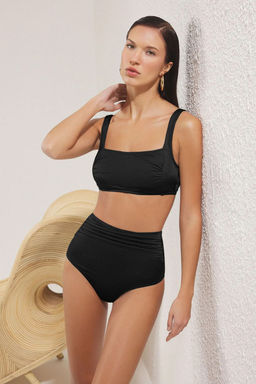 Siyah Parlak Bralette Bikini Ustu TBESS25BU00035 - Trendyolmilla фото 2