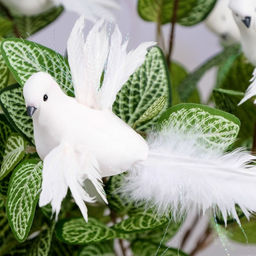 Цена за 6 шт. Декор на прищепке «Птица», белая, 18×6.5×12 см