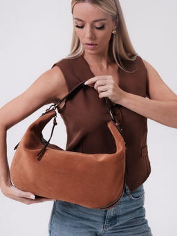 Сумка замшевая багет Azaro 30861 коппер