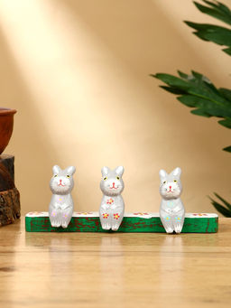 Сувенир Зайки на скамейке, 18?4?6 см, дерево